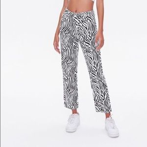 Forever 21 Zebra Print Straight Jeans